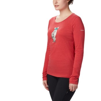 Columbia Ruby Falls Long Sleeve, Sudaderas Rojos Para Mujer | 172049-QES